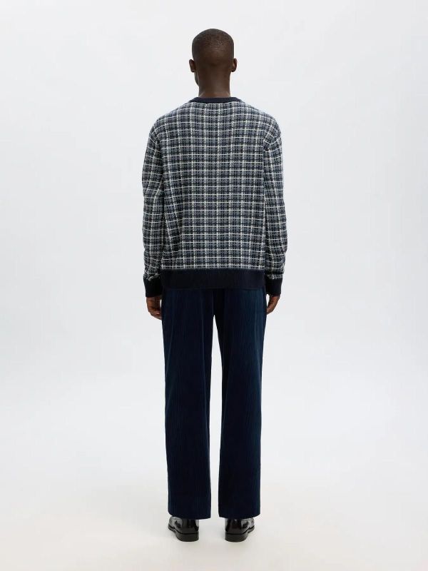 Selected Homme Mikolas LS Knit Relaxed Crew Neck Sky Captain  (16099213 SKY CAPTAIN BLUE MIRAGE) - Caramel (Sint-Job-in-’t-Goor)