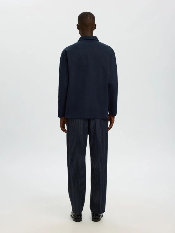 Selected Homme Relax Henry LS Polo Sky Captain  (16099506 SKY CAPTAIN) - Caramel (Sint-Job-in-’t-Goor)