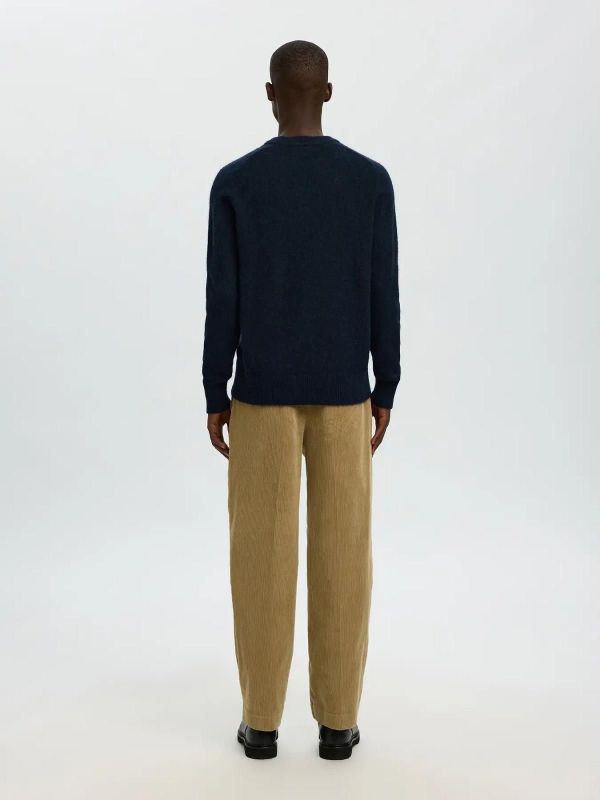 Selected Homme Rai LS Knit Crew Neck Blue Mirage  (16086699 BLUE MIRAGE) - Caramel (Sint-Job-in-’t-Goor)