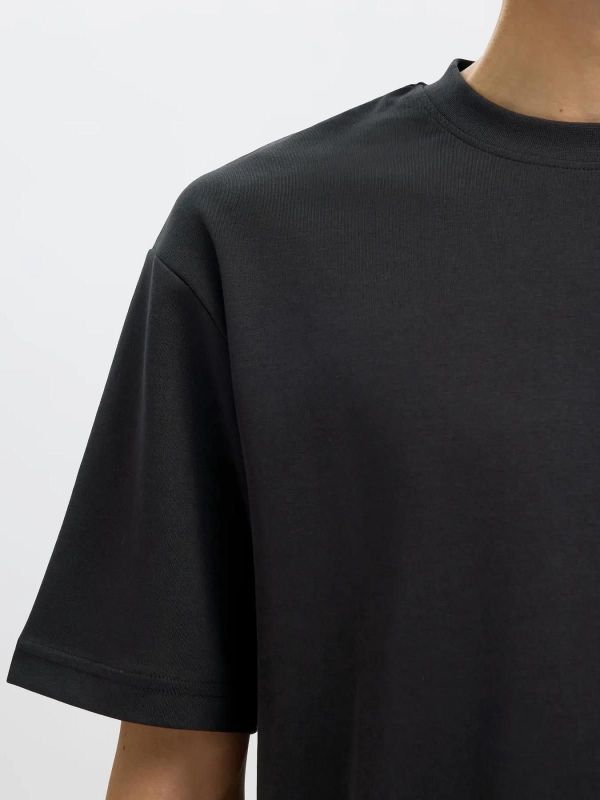 Selected Homme Loose Oscar SS O-Neck Tee Black  (16094143 black) - Caramel (Sint-Job-in-’t-Goor)