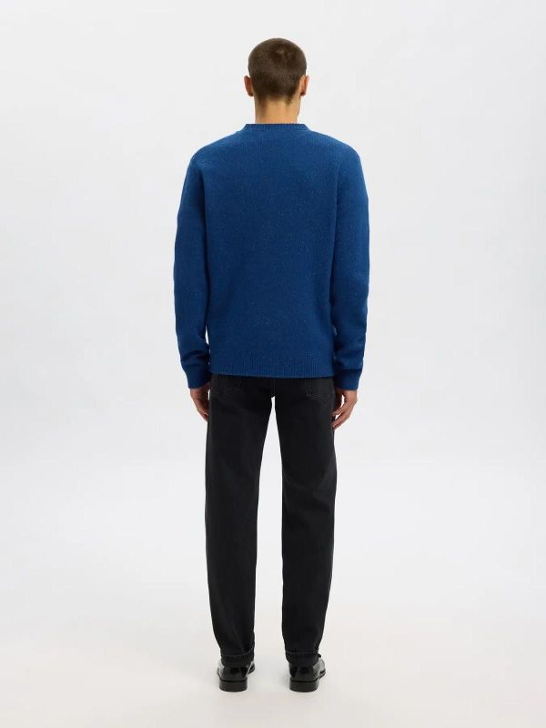 Selected Homme Neil LS Knit Neps Crew Neck Set Sail  (16094644 SET SAIL) - Caramel (Sint-Job-in-’t-Goor)