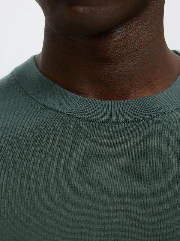 Selected Homme Tray LS Knit Merino Crew Neck Deep Forest  (16094647 deep forest) - Caramel (Sint-Job-in-’t-Goor)