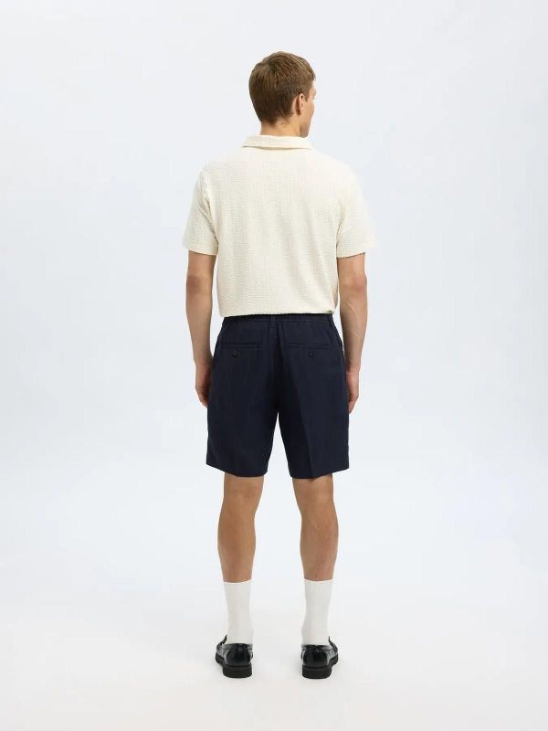 Selected Homme Regular-Leroy Linnen Short Sky Captain-Black  (16097604-sky captain) - Caramel (Sint-Job-in-’t-Goor)