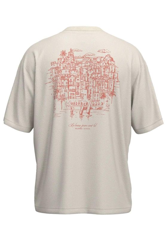 Selected Homme Loose Oscar Graphic SS O-Neck Tee Oatmeal  (16097657 oatmeal) - Caramel (Sint-Job-in-’t-Goor)