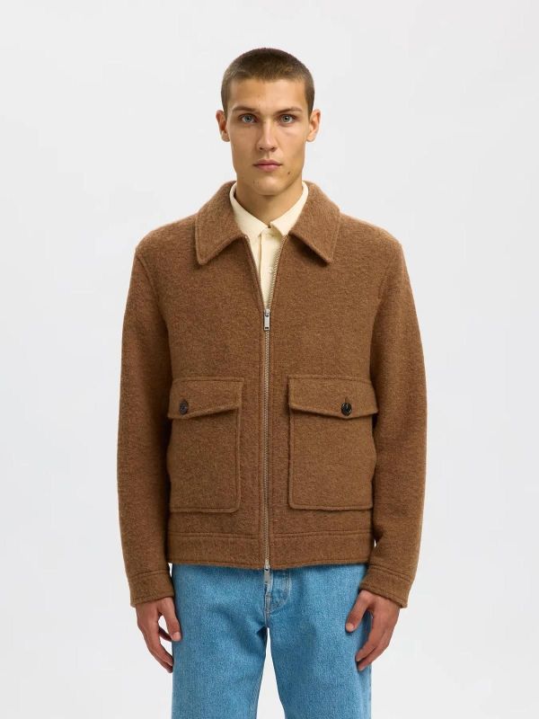 Selected Homme Jakob Wool Blend Jacket Chipmunk  (16098263 CHIPMUNK) - Caramel (Sint-Job-in-’t-Goor)