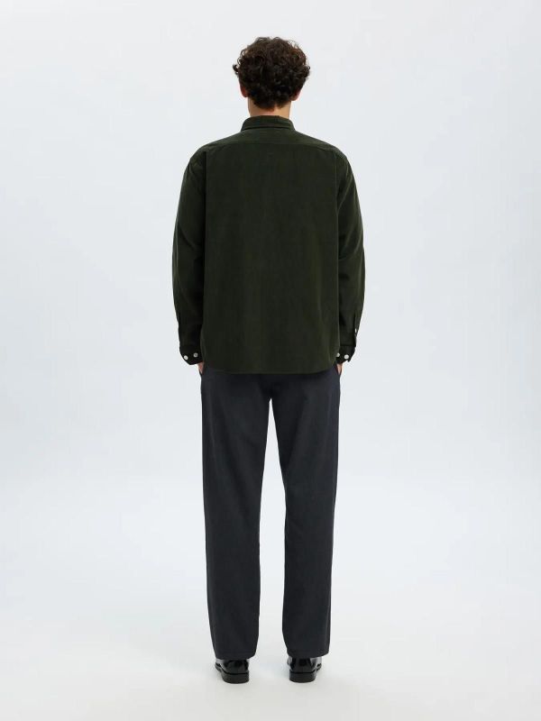 Selected Homme Regdanni Cord BD LS Shirt Deep Forest  (16098418 DEEP FOREST) - Caramel (Sint-Job-in-’t-Goor)