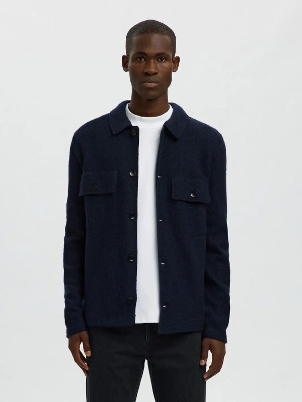 Selected Homme Nealy LS Knit Workwear Cardigan Sky Captain  (16098580 sky captain) - Caramel (Sint-Job-in-’t-Goor)