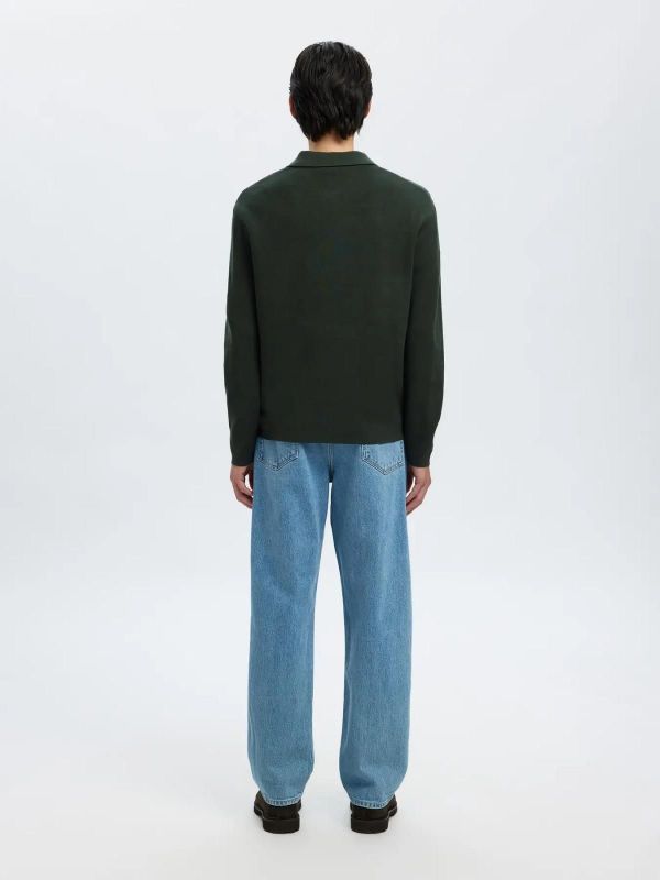 Selected Homme Teller FN Relaxed Half Zip Polo Deep Forest  (16099571 DEEP FOREST) - Caramel (Sint-Job-in-’t-Goor)