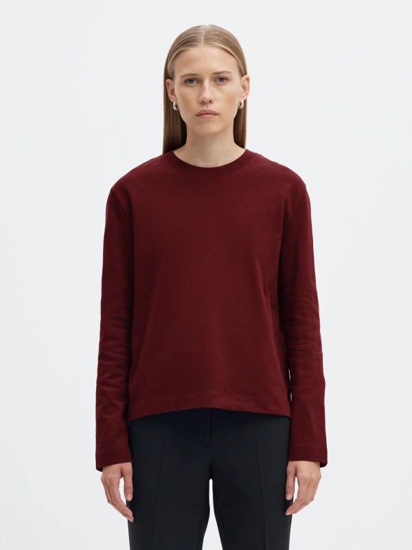 SLW Essential LS Boxy Tee Noss Tawny Port  (16092523 TAWNY PORT) - Caramel (Sint-Job-in-’t-Goor)