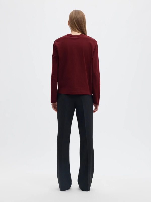 SLW Essential LS Boxy Tee Noss Tawny Port  (16092523 TAWNY PORT) - Caramel (Sint-Job-in-’t-Goor)
