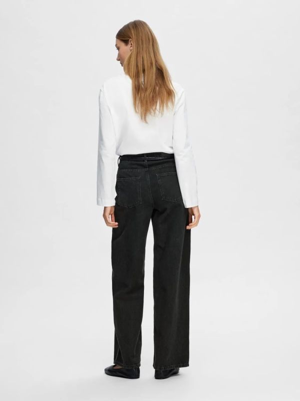 Selected Femme Essential LS Boxy Tee Bright White  (16092523 BRIGHT WHITE) - Caramel (Sint-Job-in-’t-Goor)