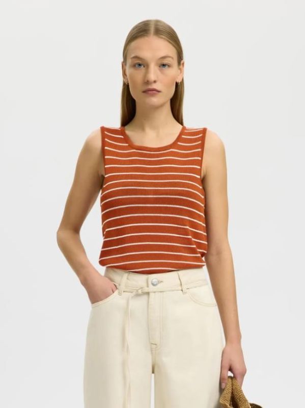 SLF Moon Sus SL Knit Top Potters Clay/Birch  (16093769 POTTERS CLAY) - Caramel (Sint-Job-in-’t-Goor)