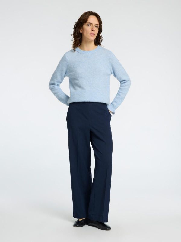 SLF Emma-Tara MW Wide Pant Dark Sapphire Melange 