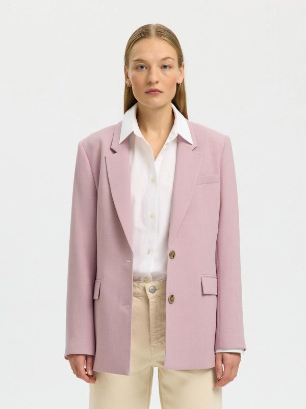 SLF Rita LS Classic Blazer Bleached Mauve Melange  (16094203 BLEACHED MAUVE) - Caramel (Sint-Job-in-’t-Goor)