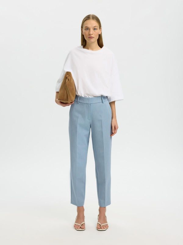 SLF Rita-Ria MW Cropped Pant Dust Blue Melange  (16094207 DUSTY BLUE) - Caramel (Sint-Job-in-’t-Goor)