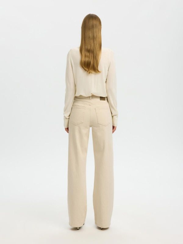 SLF Wide Bea-Kori HW Jeans Ecru 