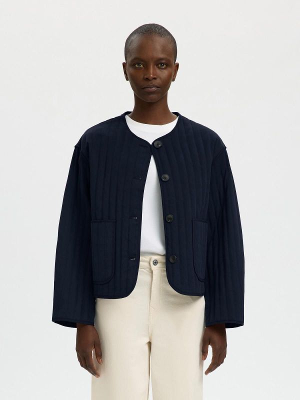 SLF Malina Quilted Jacket Dark Sapphire  (16099784 DARK SAPPHIRE) - Caramel (Sint-Job-in-’t-Goor)