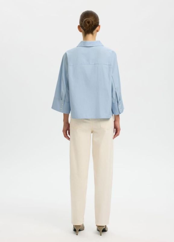 SLF Fester Oversize 3/4 Shirt Cashmere Blue  (16100618 cashmere blue) - Caramel (Sint-Job-in-’t-Goor)