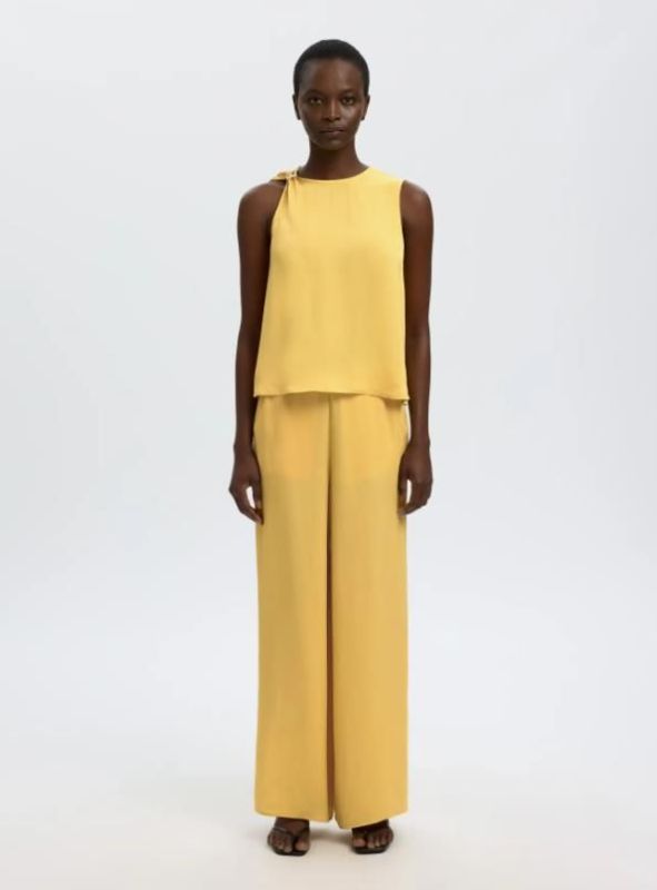 SLF Laura HW Slit Pant Ochre  (16101443 OCHRE) - Caramel (Sint-Job-in-’t-Goor)