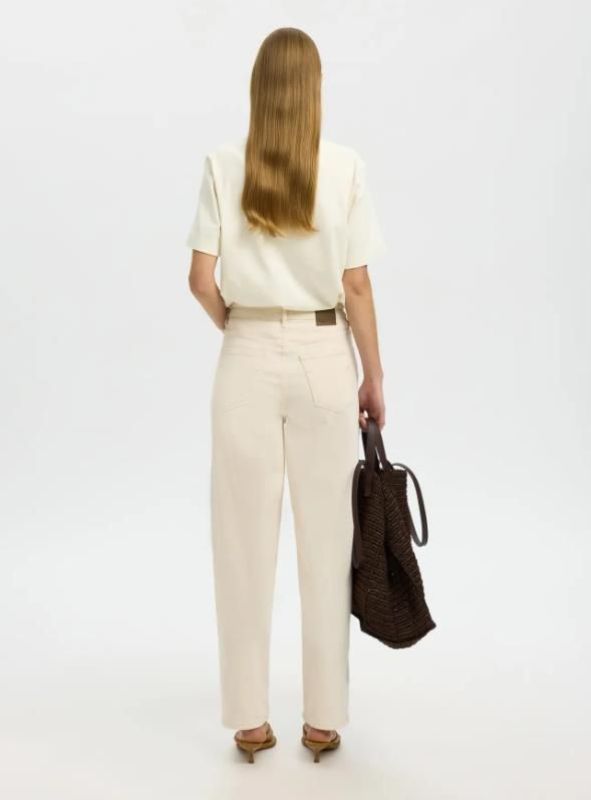 SLF Elisa SS Tee Egret Print Potters Clay  (16101473 EGRET) - Caramel (Sint-Job-in-’t-Goor)