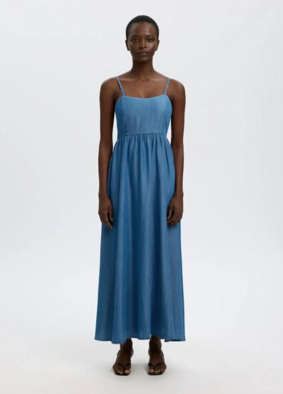 SLF Janna Regular SL Ankle Dress Medium Blue Denim  (16101558 MEDIUM BLUE DENIM) - Caramel (Sint-Job-in-’t-Goor)
