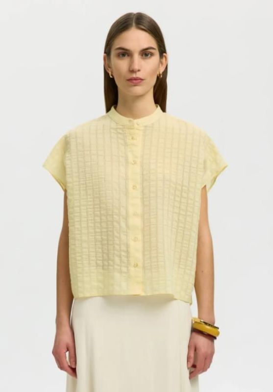 SLW Lilja Oversized SL Check Shirt Italian Straw  (16102697) - Caramel (Sint-Job-in-’t-Goor)