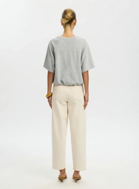 SLF Tabby SS Bubble Sweat Light Grey Melange  (16102861 LIGHT GREY MELANGE) - Caramel (Sint-Job-in-’t-Goor)