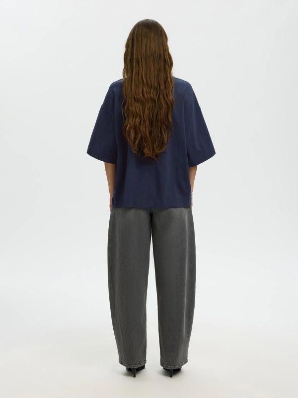 SLW Colwoman 2/4 Oversized Tee Dark Sapphire  (16097896 dark sapphire) - Caramel (Sint-Job-in-’t-Goor)