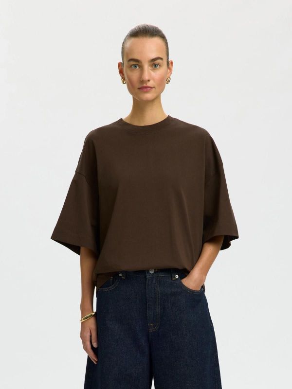 SLW Colwoman 2/4 Oversized Tee Delicioso  (16097896 delicioso) - Caramel (Sint-Job-in-’t-Goor)