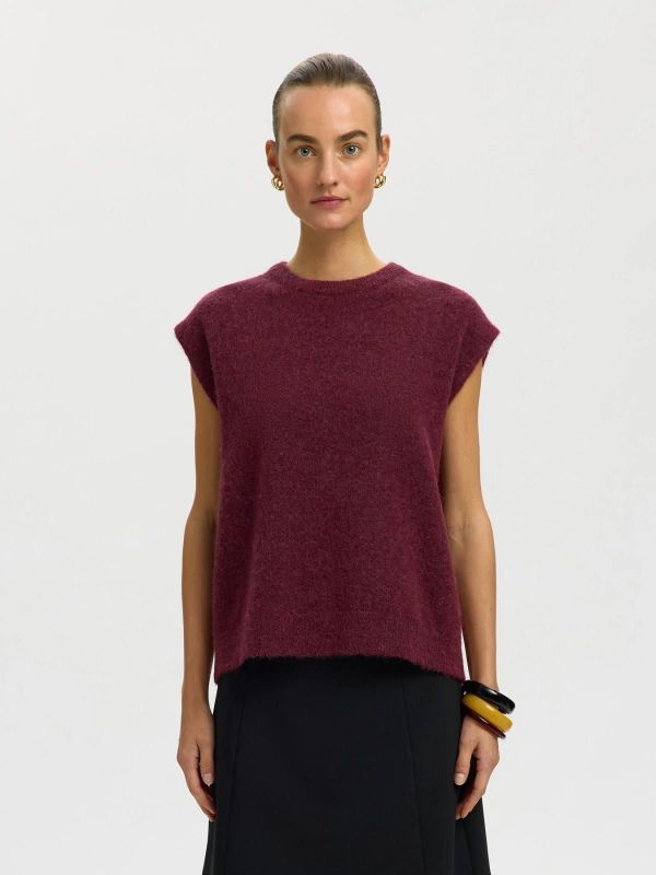 SLW Lulu SL Knit Vest Tawny Port  (16101706 tawny port) - Caramel (Sint-Job-in-’t-Goor)
