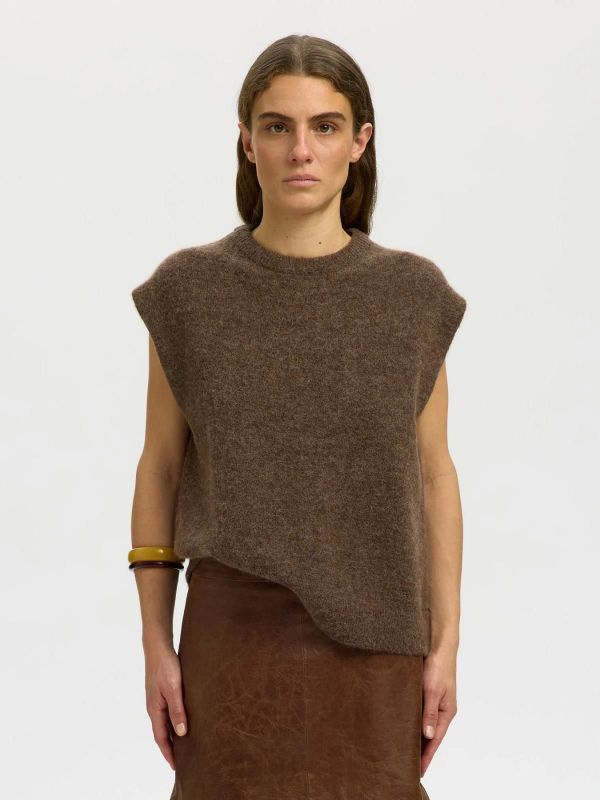 SLW Lulu SL Knit Vest Dachshund Melange  (16101706 dachshund) - Caramel (Sint-Job-in-’t-Goor)