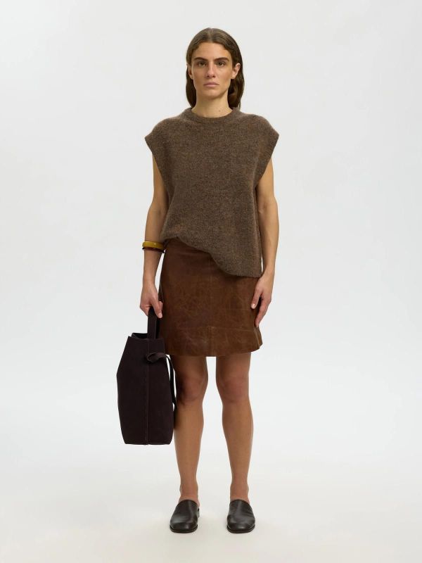 SLW Lulu SL Knit Vest Dachshund Melange  (16101706 dachshund) - Caramel (Sint-Job-in-’t-Goor)