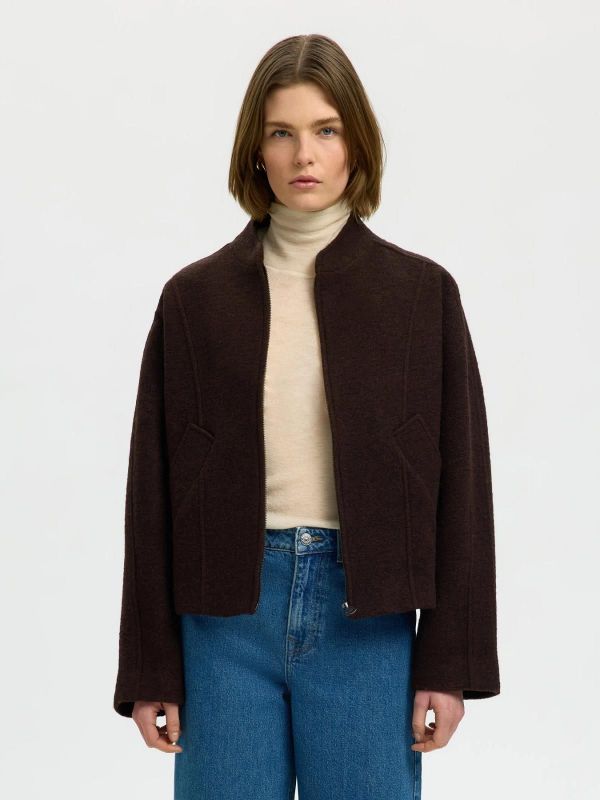 SLW Jacqueline Wool Blend Jacket Delicioso Melange  (16101778 delicioso ) - Caramel (Sint-Job-in-’t-Goor)