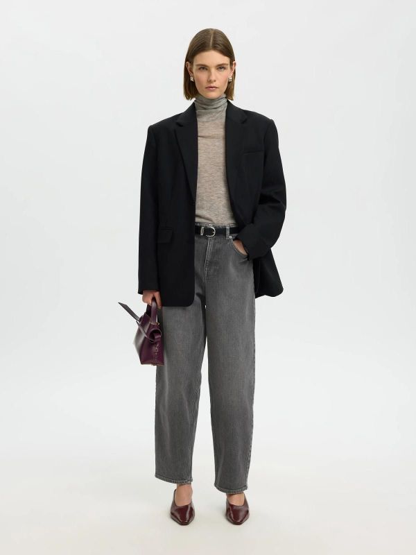 SLW Barrel Bea-Kori HW Jeans Medium Grey Denim 