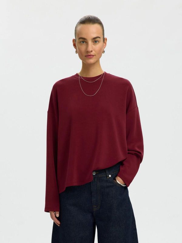 SLW Oversized LS Tenny Top Tawny Port  (16101873 TAWNY PORT) - Caramel (Sint-Job-in-’t-Goor)