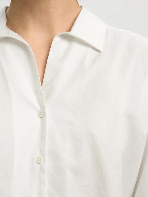 SLW Emilia Oversize 3/4 Shirt Bright White  (16102043 bright white) - Caramel (Sint-Job-in-’t-Goor)