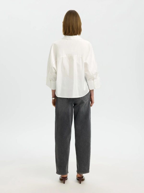 SLW Emilia Oversize 3/4 Shirt Bright White  (16102043 bright white) - Caramel (Sint-Job-in-’t-Goor)
