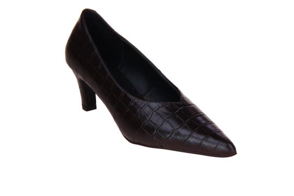 Selected Women SLW Ivy Leather Pump Delicioso Croco  (16102198 delicioso croco ) - Caramel (Sint-Job-in-’t-Goor)