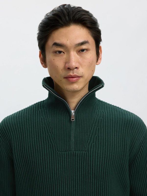 SLM Dry LS Knit Half Zip Pine Grove  (16094566 pine grove ) - Caramel (Sint-Job-in-’t-Goor)