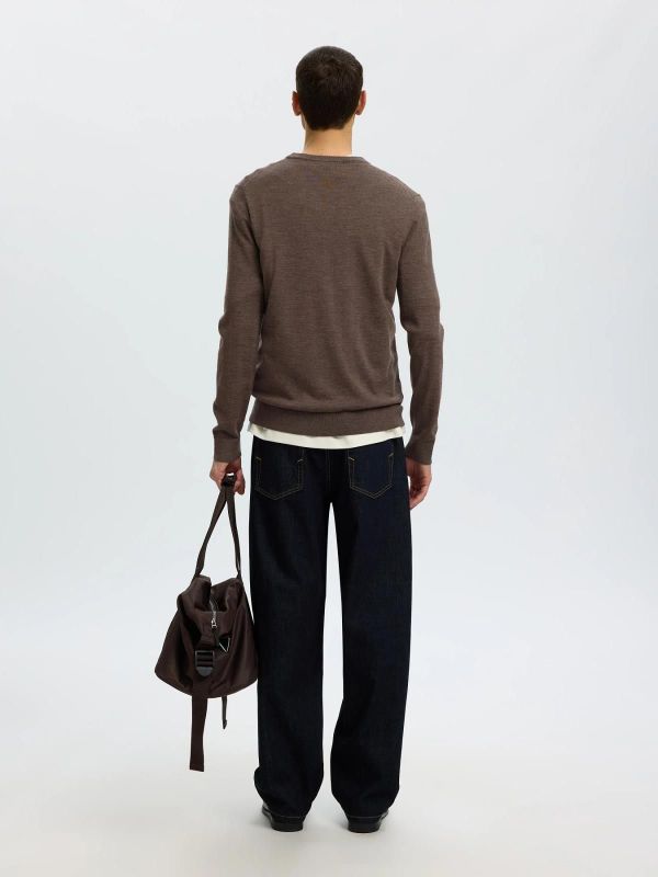 SLM Tray LS Knit Merino Crew Neck Delicioso  (16094647 delicioso ) - Caramel (Sint-Job-in-’t-Goor)