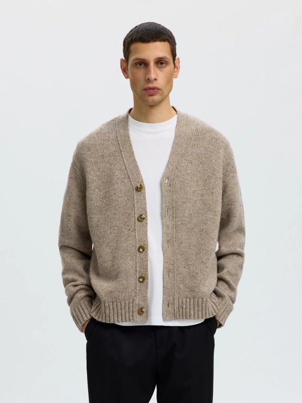 SLM Cody LS Knit Cardigan Oatmeal/Neps  (16095620 oatmeal neps) - Caramel (Sint-Job-in-’t-Goor)
