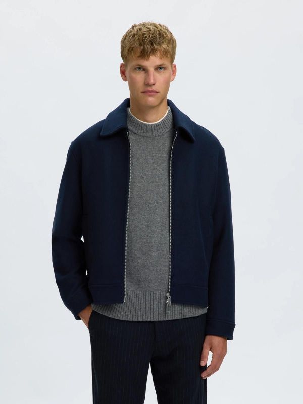 SLM Philip Wool Blend Jacket Sky Captain  (16097824 sky captain ) - Caramel (Sint-Job-in-’t-Goor)