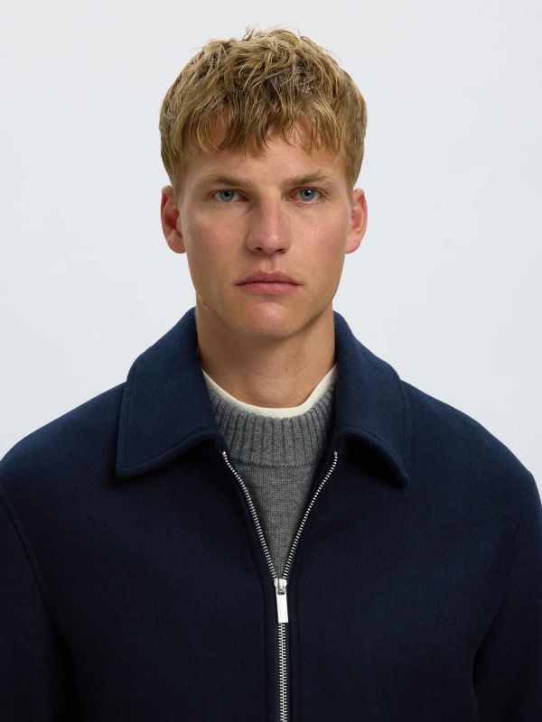 SLM Philip Wool Blend Jacket Sky Captain  (16097824 sky captain ) - Caramel (Sint-Job-in-’t-Goor)