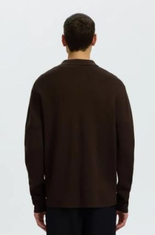 elected Homme Teller FN Relaxed Half Zip Polo Delicioso  (16099571 Delicioso) - Caramel (Sint-Job-in-’t-Goor)