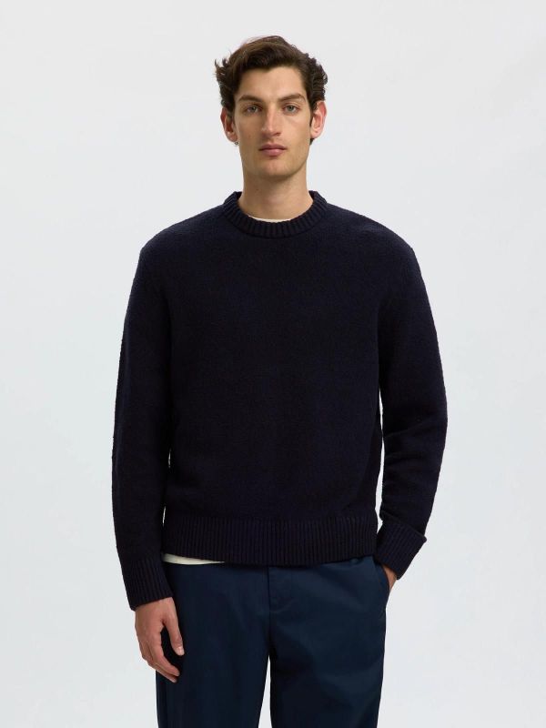 SLM Alex LS Knit Rlx Crew Neck Navy Blazer  (16101405 navy blazer) - Caramel (Sint-Job-in-’t-Goor)