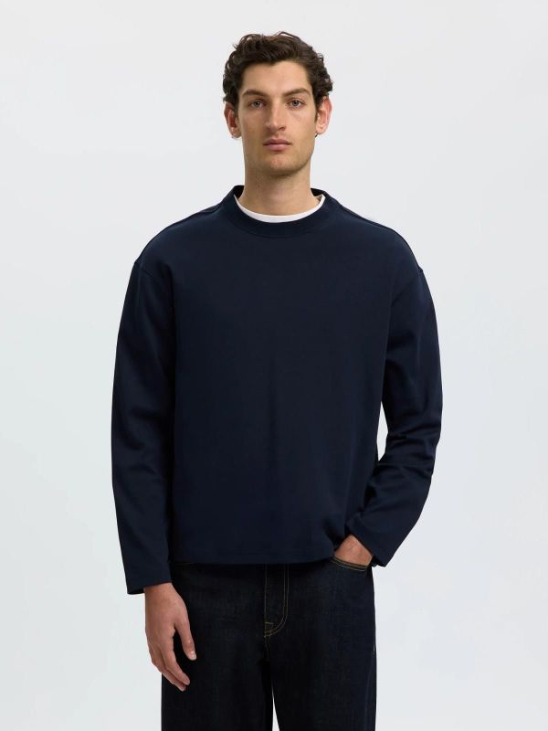 SLM Taj Heavy LS O-Neck Tee Sky Captain  (16102312 sky captain ) - Caramel (Sint-Job-in-’t-Goor)
