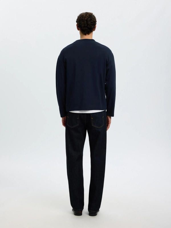 SLM Taj Heavy LS O-Neck Tee Sky Captain  (16102312 sky captain ) - Caramel (Sint-Job-in-’t-Goor)