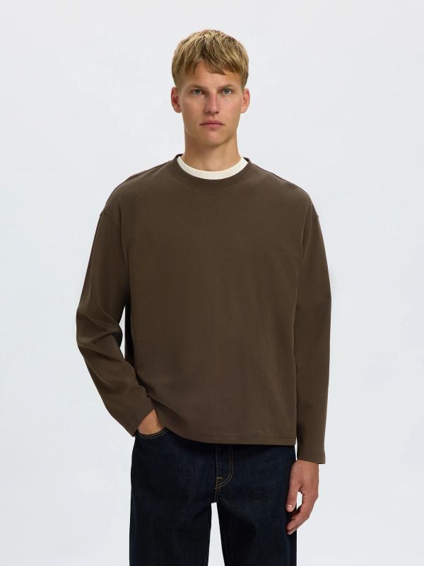 SLM Taj Heavy LS O-Neck Tee Turkish Coffee  (16102312 turkish coffee ) - Caramel (Sint-Job-in-’t-Goor)