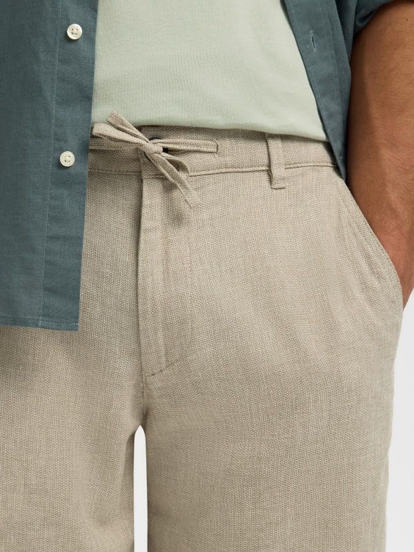 SLH Regular-Brody Linen BLD Shorts Vetiver  (16087638 VETIVER MIXED) - Caramel (Sint-Job-in-’t-Goor)