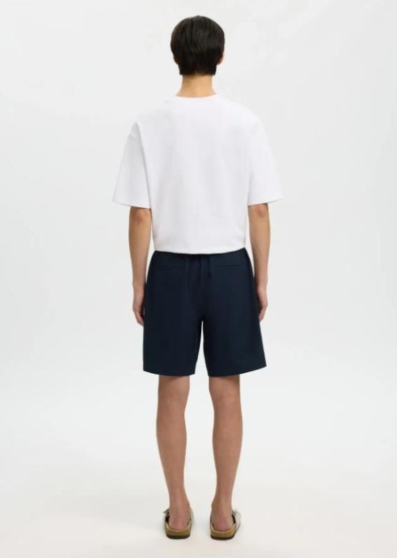 SLH Regular Karl Seersucker Shorts Sky Captain  (16092367 Sky Captain) - Caramel (Sint-Job-in-’t-Goor)
